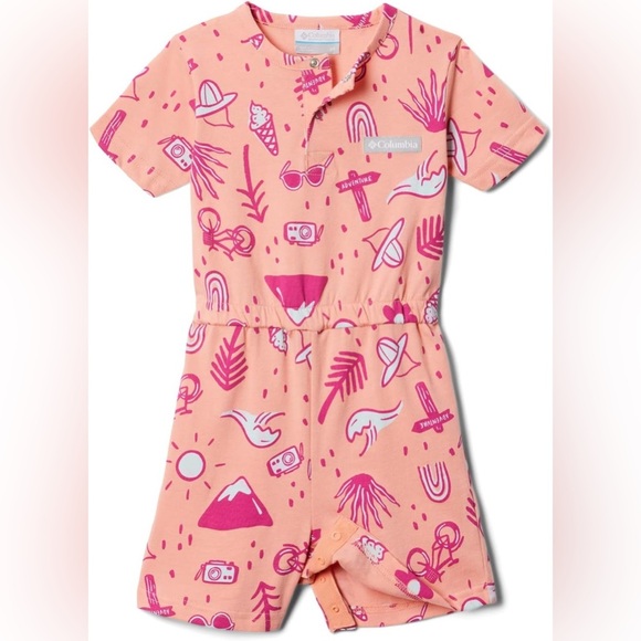 Columbia NWT baby girl coral reef vacation vibes playsuit 12/18 months - Picture 1 of 7